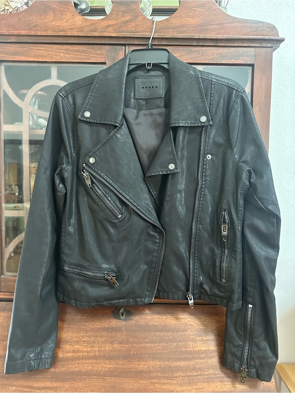 Blank NYC Black Faux Leather Moto Jacket